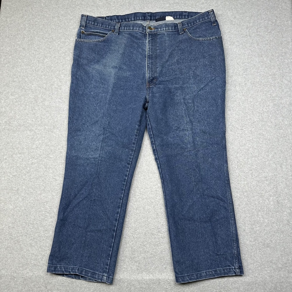 Long Haul Jeans Mens 44x27 Blue Denim Relaxed‎ Fit Straight Leg YKK Zip Casual